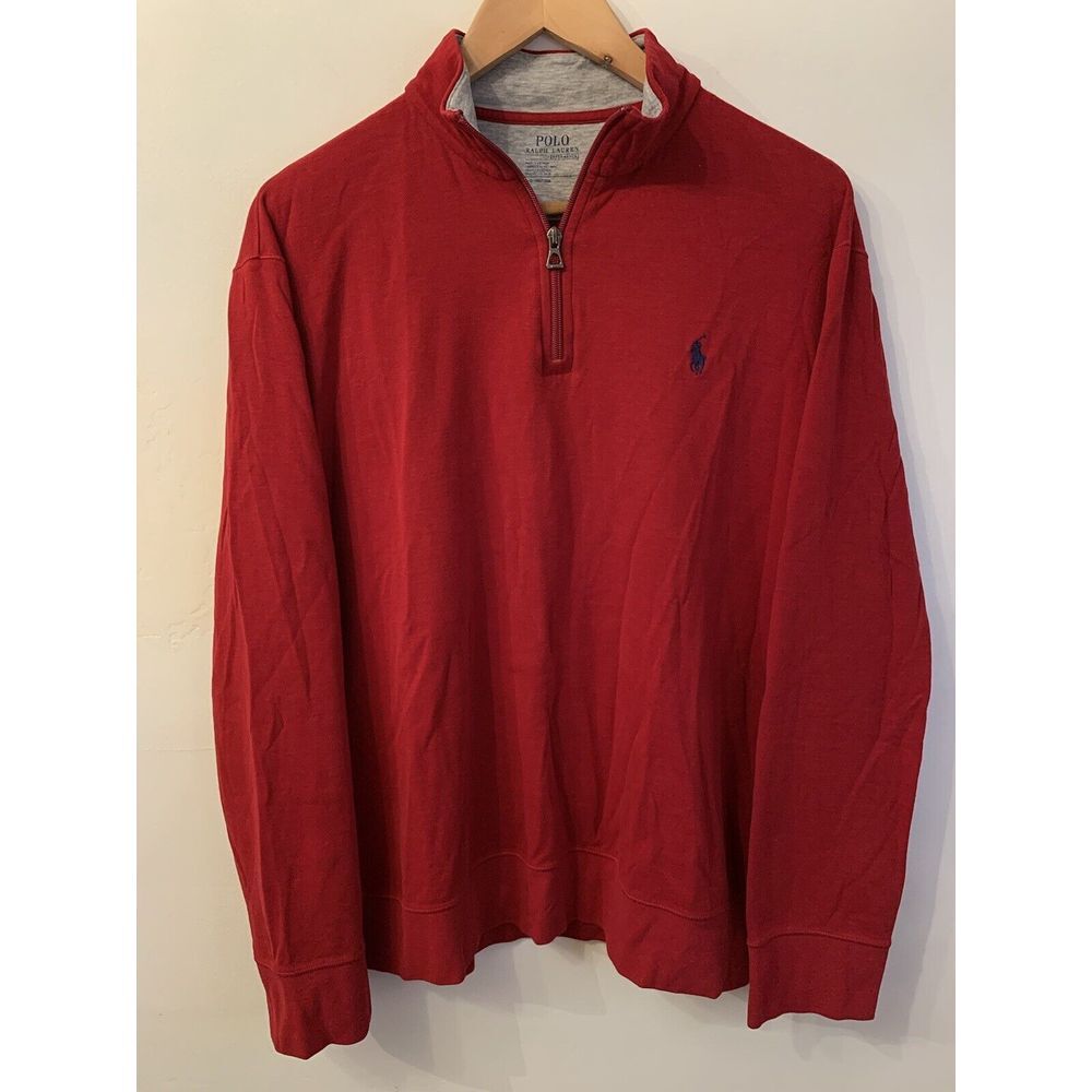 Polo by Ralph Lauren Red Zip Up Sweater